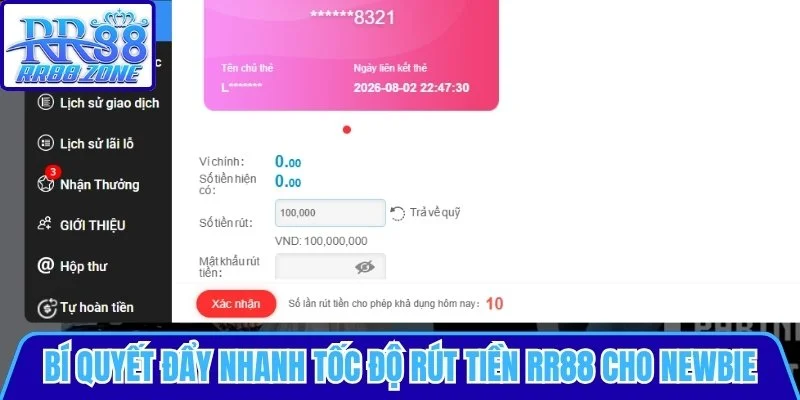 Bí quyết đẩy nhanh tốc độ rút tiền RR88