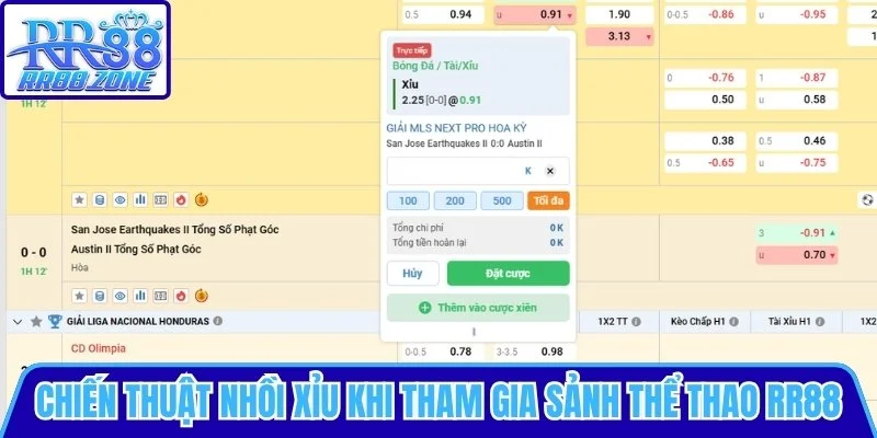 Chiến thuật nhồi xỉu khi tham gia sảnh Thể Thao RR88